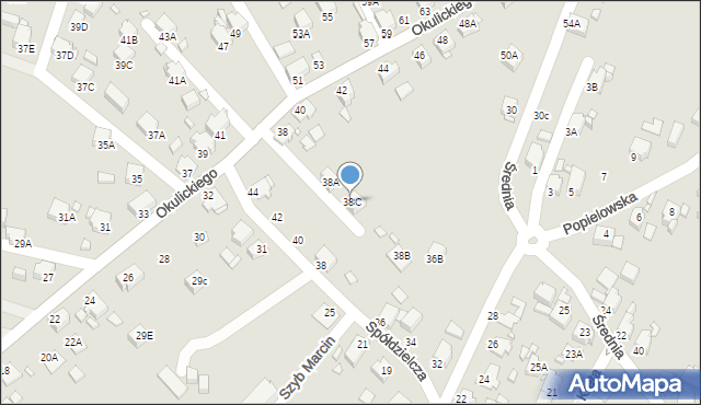 Rybnik, Okulickiego Leopolda, gen., 38C, mapa Rybnika