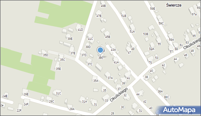 Rybnik, Okulickiego Leopolda, gen., 39C, mapa Rybnika