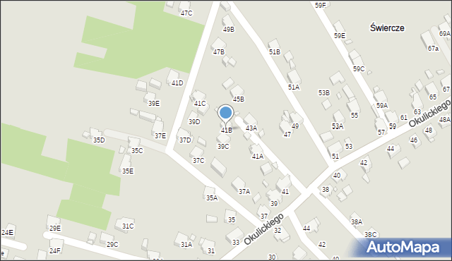 Rybnik, Okulickiego Leopolda, gen., 41B, mapa Rybnika