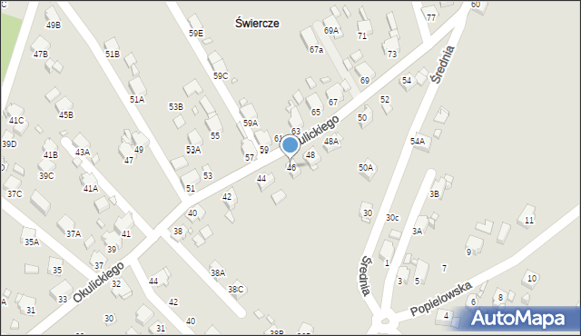 Rybnik, Okulickiego Leopolda, gen., 46, mapa Rybnika