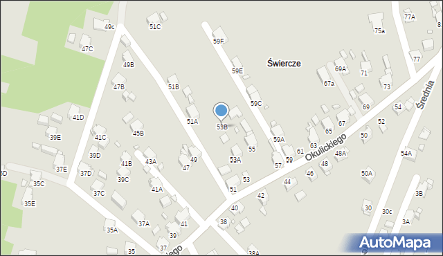 Rybnik, Okulickiego Leopolda, gen., 53B, mapa Rybnika