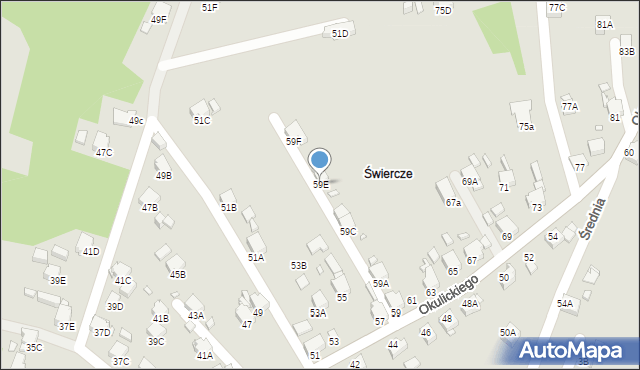 Rybnik, Okulickiego Leopolda, gen., 59E, mapa Rybnika