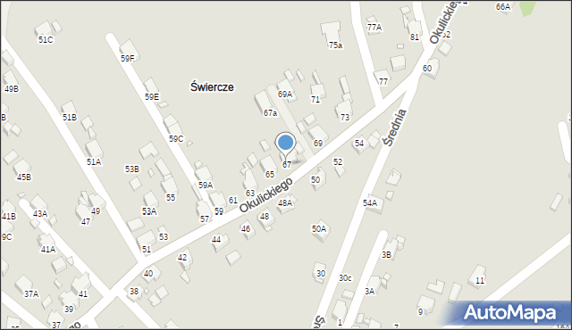 Rybnik, Okulickiego Leopolda, gen., 67, mapa Rybnika