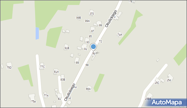 Rybnik, Okulickiego Leopolda, gen., 70, mapa Rybnika