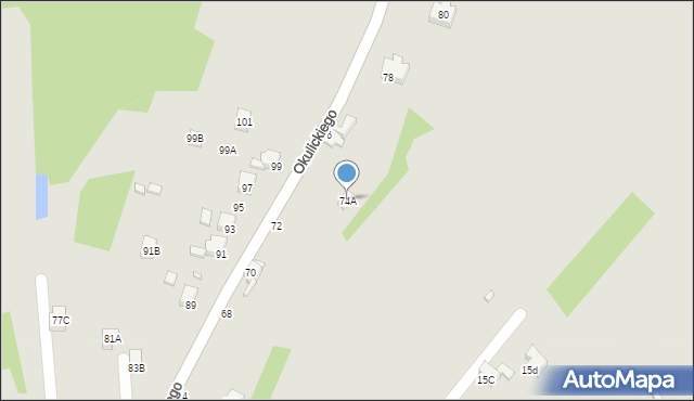 Rybnik, Okulickiego Leopolda, gen., 74A, mapa Rybnika