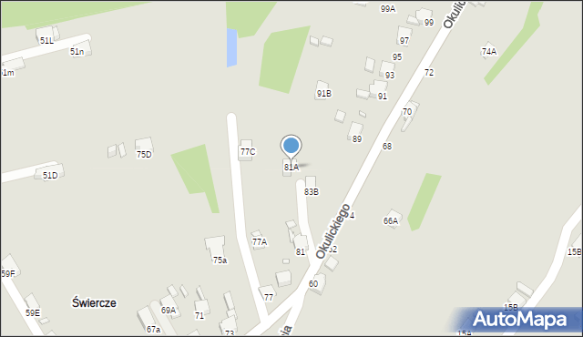 Rybnik, Okulickiego Leopolda, gen., 81A, mapa Rybnika