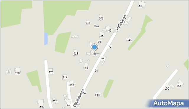 Rybnik, Okulickiego Leopolda, gen., 91, mapa Rybnika