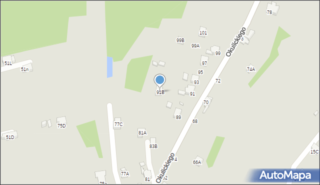 Rybnik, Okulickiego Leopolda, gen., 91B, mapa Rybnika