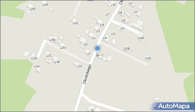 Rybnik, Okulickiego Leopolda, gen., 96, mapa Rybnika