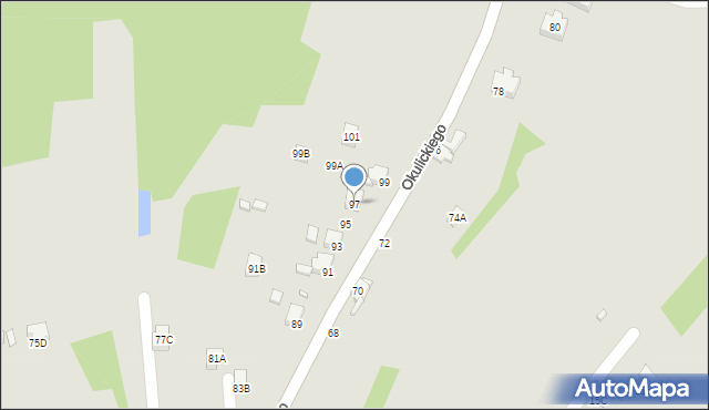 Rybnik, Okulickiego Leopolda, gen., 97, mapa Rybnika