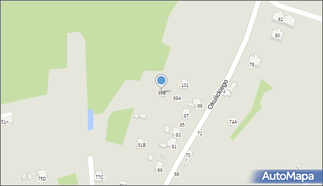 Rybnik, Okulickiego Leopolda, gen., 99B, mapa Rybnika