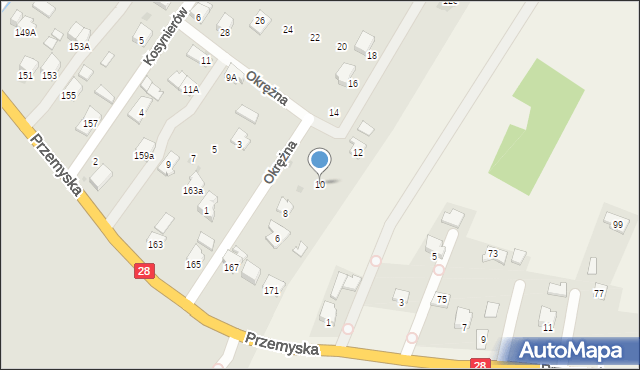 Sanok, Okrężna, 10, mapa Sanok