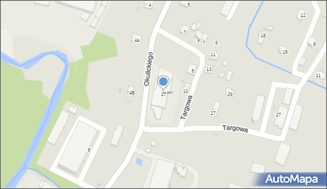 Sanok, Okulickiego Leopolda, gen., 17, mapa Sanok