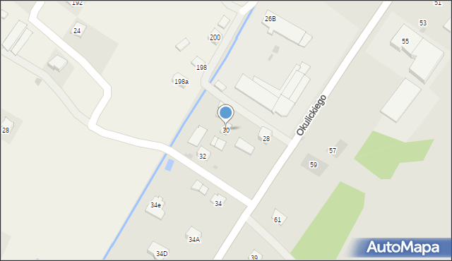 Sanok, Okulickiego Leopolda, gen., 30, mapa Sanok