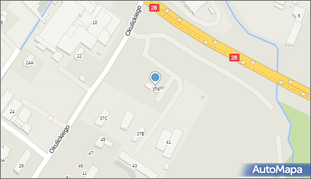 Sanok, Okulickiego-Niedźwiadka Leopolda, gen., 37A, mapa Sanok