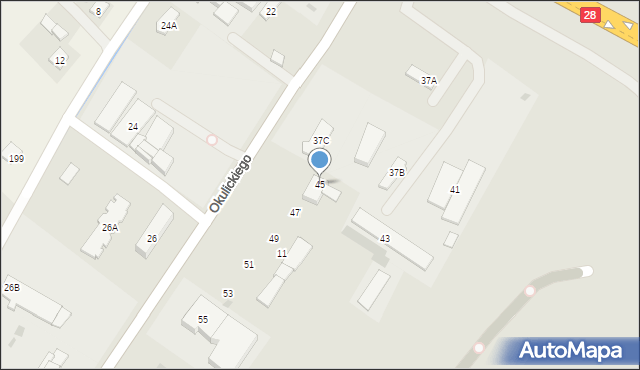 Sanok, Okulickiego-Niedźwiadka Leopolda, gen., 45, mapa Sanok