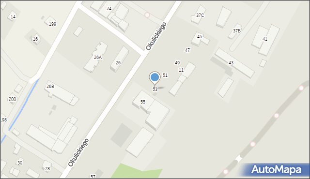 Sanok, Okulickiego-Niedźwiadka Leopolda, gen., 53, mapa Sanok