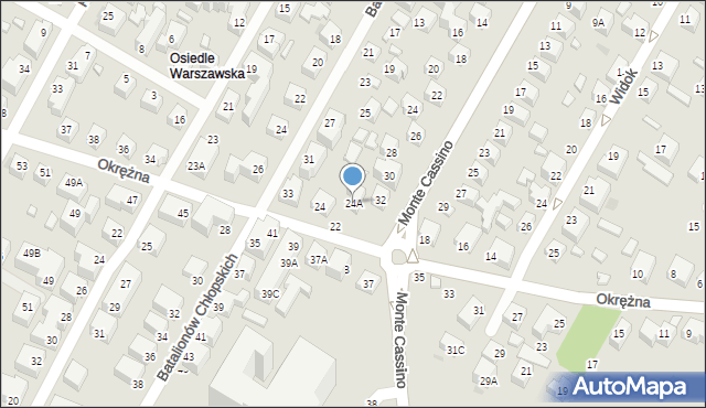 Siedlce, Okrężna, 24A, mapa Siedlce