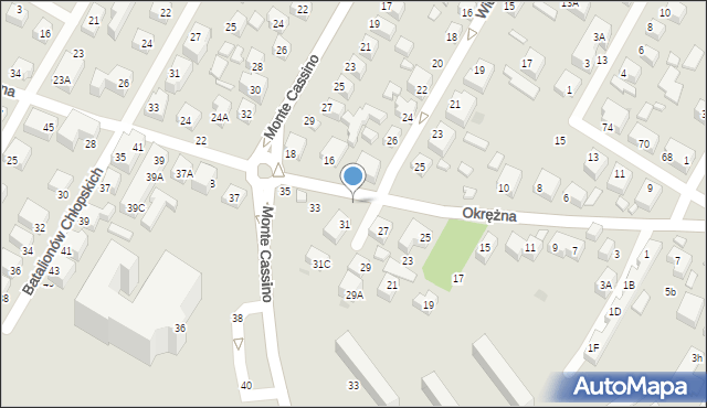 Siedlce, Okrężna, 31b, mapa Siedlce