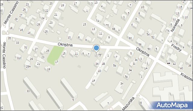 Siedlce, Okrężna, 5, mapa Siedlce