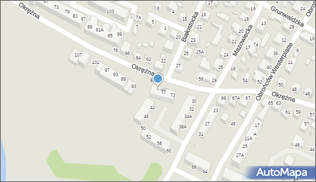 Siedlce, Okrężna, 79, mapa Siedlce