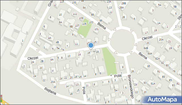 Siedlce, Okrzei Stefana, 16A, mapa Siedlce