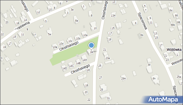 Sieradz, Oksińskiego Józefa, 14, mapa Sieradz