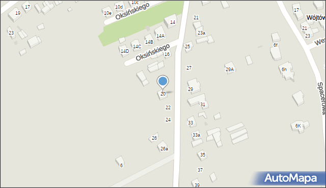 Sieradz, Oksińskiego Józefa, 20, mapa Sieradz