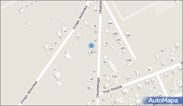 Sieradz, Oksińskiego Józefa, 42, mapa Sieradz