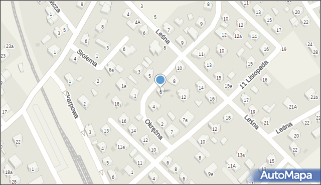 Sierakowice, Okrężna, 6, mapa Sierakowice