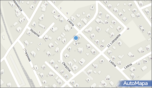 Sierakowice, Okrężna, 8, mapa Sierakowice