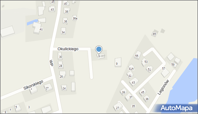 Sierakowice, Okulickiego-Niedźwiadka Leopolda, gen., 7, mapa Sierakowice