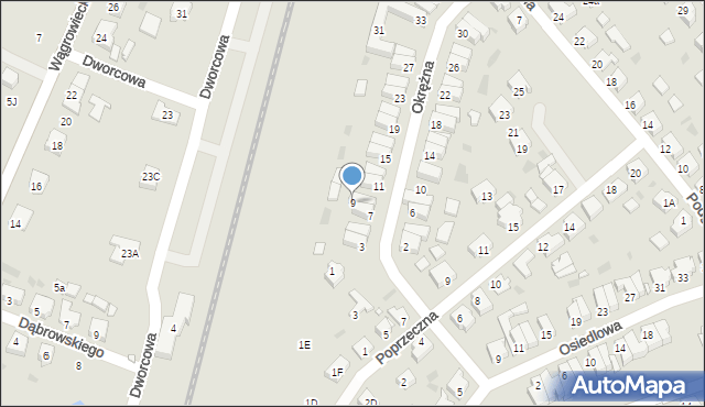 Skoki, Okrężna, 9, mapa Skoki