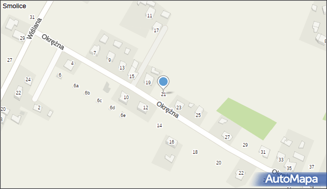 Smolice, Okrężna, 21, mapa Smolice