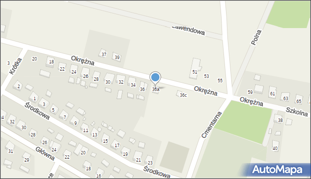 Solec, Okrężna, 36a, mapa Solec