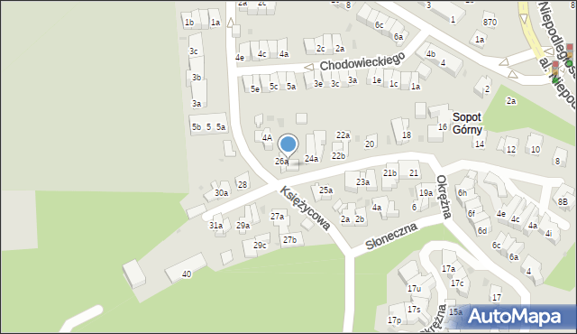 Sopot, Okrężna, 26b, mapa Sopotu