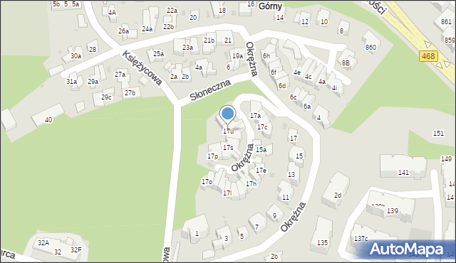 Sopot, Okrężna, 17u, mapa Sopotu