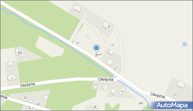 Sośnie, Okrężna, 15, mapa Sośnie
