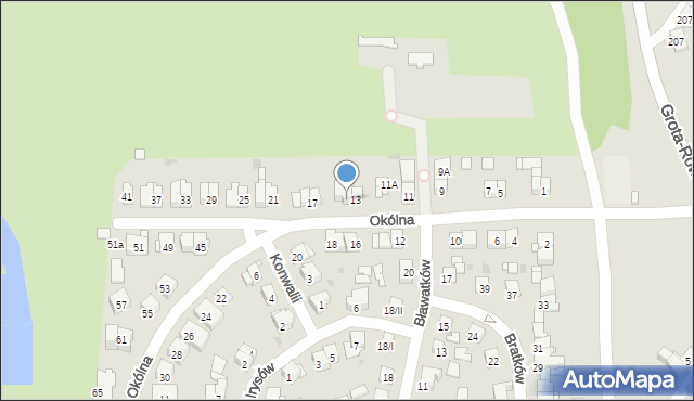 Sosnowiec, Okólna, 15, mapa Sosnowca