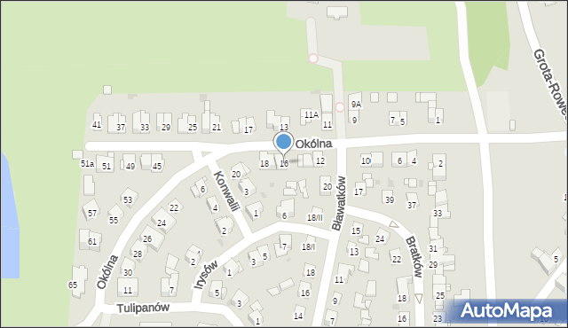 Sosnowiec, Okólna, 16, mapa Sosnowca