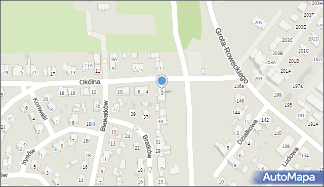 Sosnowiec, Okólna, 2, mapa Sosnowca