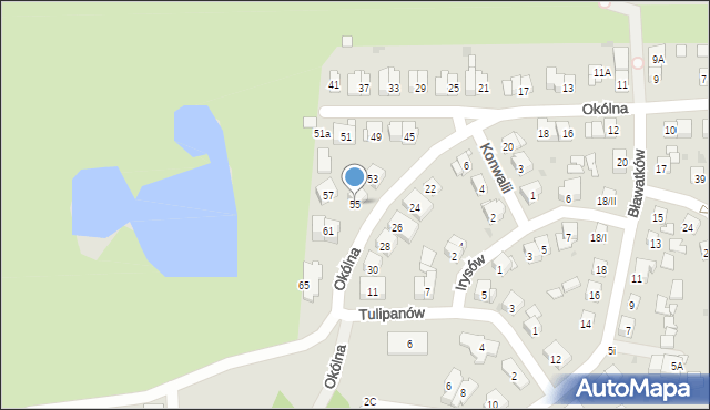 Sosnowiec, Okólna, 55, mapa Sosnowca