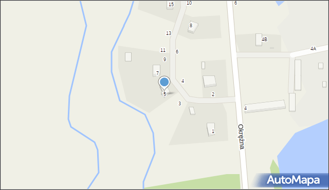 Spalona, Okrężna, 5, mapa Spalona