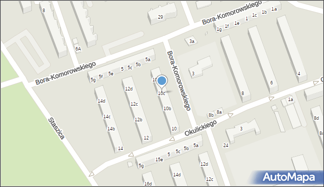 Śrem, Okulickiego-Niedźwiadka Leopolda, gen., 10c, mapa Śrem