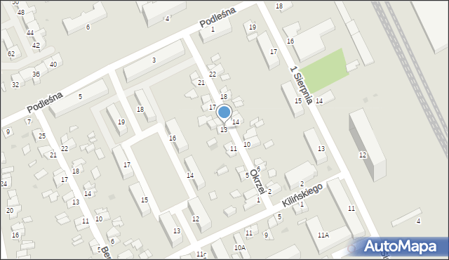 Stalowa Wola, Okrzei Stefana, 13, mapa Stalowa Wola