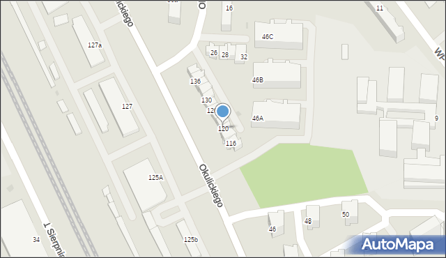 Stalowa Wola, Okulickiego-Niedźwiadka Leopolda, gen., 120, mapa Stalowa Wola