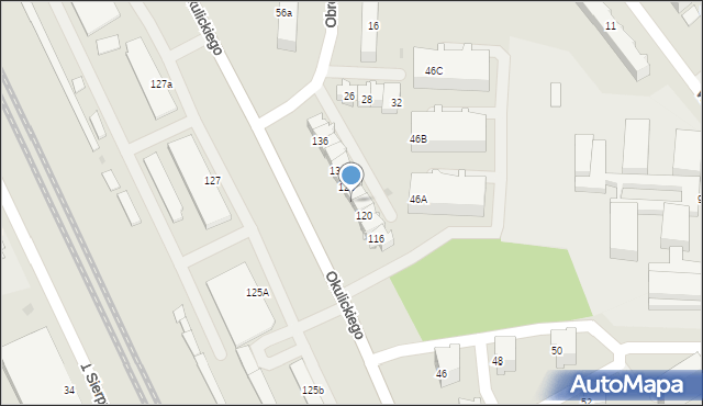 Stalowa Wola, Okulickiego-Niedźwiadka Leopolda, gen., 124, mapa Stalowa Wola