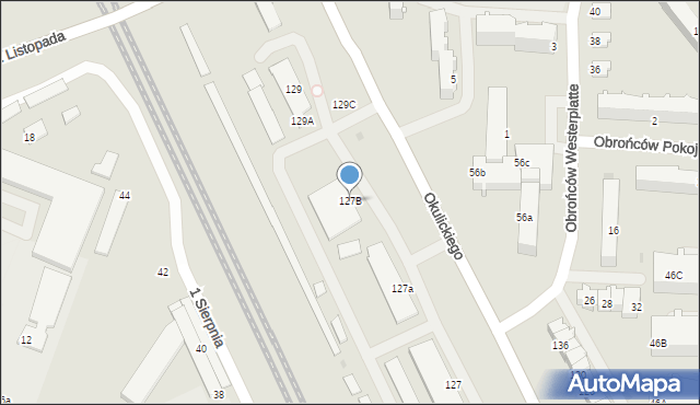 Stalowa Wola, Okulickiego-Niedźwiadka Leopolda, gen., 127B, mapa Stalowa Wola
