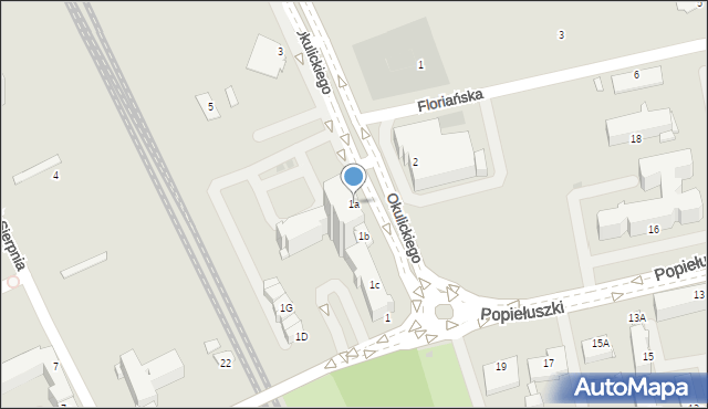 Stalowa Wola, Okulickiego-Niedźwiadka Leopolda, gen., 1a, mapa Stalowa Wola
