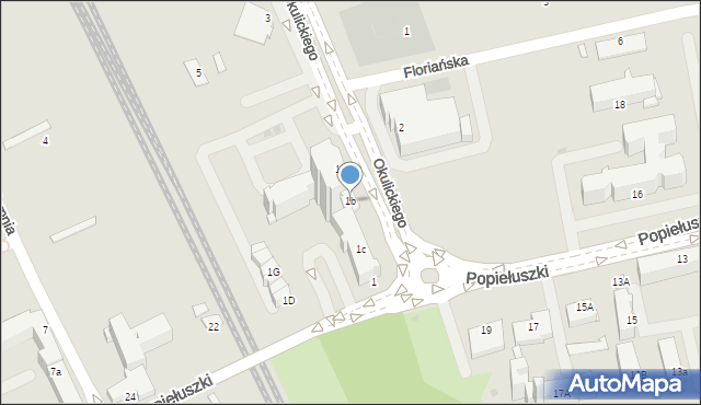 Stalowa Wola, Okulickiego-Niedźwiadka Leopolda, gen., 1b, mapa Stalowa Wola